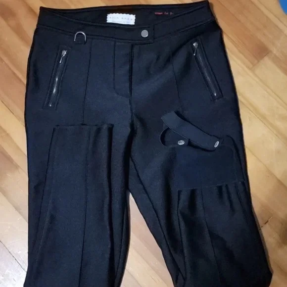 EUC Erin Snow Eschler Ski Pants Size 8 Ankle Straps Black